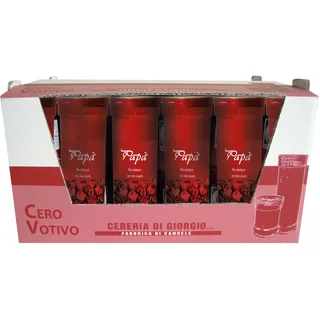 30 Votivkerzen – Farbe Rot – Modell P50 – mit Widmung "Für den Vater" – Brenndauer 55 Stunden – Cereria Di Giorgio