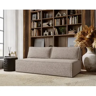 kaiser möbel Schlafsofa ,Sofa mit schlaffunktion und bettkasten, DUO Stoff Verita Warmbeige - Beige