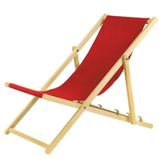 Liegestuhl rot klappbar aus Holz-mit Absicherungssystem Klappstuhl Klappliege Sonnenstuhl Strandstuhl Holzklappstuhl Sonnenstuhl - Rot