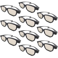 Reald 3D Brille, zirkuläre polarisierte Nicht blinkende Passive 3D Filmbrille für Reald Format Kino/Passive polarisierte 3D TV Projektor für 3D Brille, die 3D TV und Kino unterstützt (10pcs)