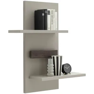 Novel Wandboard , Grau, Eichefarben , Holzwerkstoff , massiv , 85x97x26 cm , Holzmöbel, Wohnwände Holz, Wohnwand Serien Holz