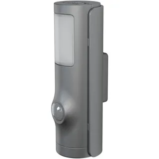 Osram LED-Nachtlicht Silber, 2in1 Taschenlampen-Funktion, Lichtsensor, Bewegungsmelder, batteriebetrieben, IP54 spritzwassergeschützt
