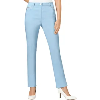 Stretch-Hose STEHMANN, Damen, Gr. 195, Extrakurzgrößen, blau (bleu), 72% Viskose, 25% Polyamid, 3% Elasthan, unifarben, lang, Hosen Stretch-Hose