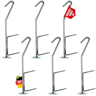 Zite Fishing Räucherhaken-Set | 6 Stück im Set | Fisch, Fleisch, Käse & Mehr räuchern | Stainless Steel Smoking Hooks | Praktisches Räucher-Zubehör (6)