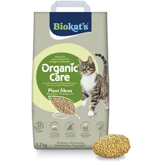 Biokat's Organic Care Plant Fibres 3,2 kg - Grobe klumpende Katzenstreu aus nachwachsenden und biologisch abbaubaren Pflanzenfasern - 1 Sack (1 x 3,2 kg)