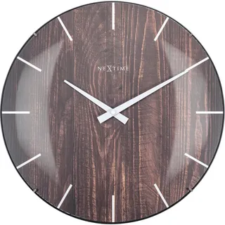 Nextime Wanduhr , Braun , Glas , 35x35x3 cm , RoHS, Ce , Dekoration, Uhren, Wanduhren
