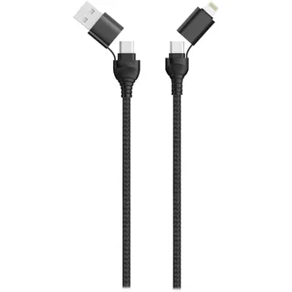 2Go USB / Type C Ladekabel 120cm Multi 4 in 1 schwarz