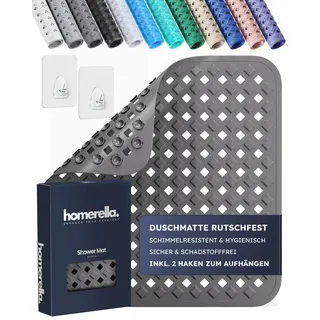 homerella© Duschmatte rutschfest 53x53cm, INKL. AUFHÄNGUNG, Antirutschmatte Dusche, schimmelresistent&waschbar, Duschwanneneinlage, Duscheinlage, Rutschmatte Dusche, Duschmatten, Badematte rutschfest