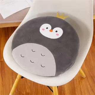Sarah Duke Sitzkissen Kinder, Runde Stuhlkissen Memory Schaum Sitzkissen Stuhl Sitzpolster Sitz Auflage Tier Bodenkissen Kinder Runden Kissen für Kinderzimmer Schule (Pinguin)