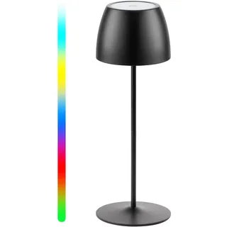 tomons LED Nachttischlampe Dimmbare, Kabellose Touch-Tischlampe, Schreibtischlampe Wiederaufladbar, Winkelverstellbar, Farbtemperatur 3000-6500K, 4 RGB-Modi, Speicherfunktion, IP54 wasserdicht