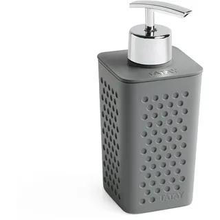 TATAY Bohol Seifenspender aus Polypropylen, BPA-frei, 100% recycelter Kunststoff, anthrazitgrau, Maße: 7 x 6,5 x 16 cm