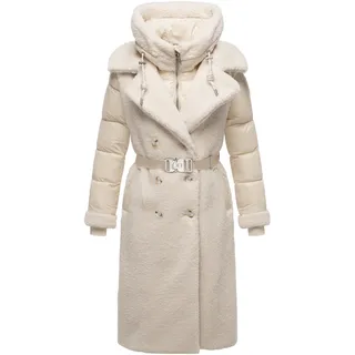 Wintermantel NAVAHOO "Wintermantel Kuscheltraum 14", Damen, Gr. L, weiß (sanftes weiß), Obermaterial: 100% Polyester PES.  Obermaterial: Futter: 100% Polyester PES. 100% Polyester PES., Mäntel Wintermantel