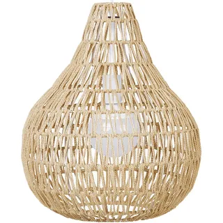 Beliani Hängeleuchte Molopo 40/40/167 cm , Beige , Papier , E27 , 40x167x40 cm , Lampen & Leuchten, Innenbeleuchtung, Hängeleuchten, Pendelleuchten