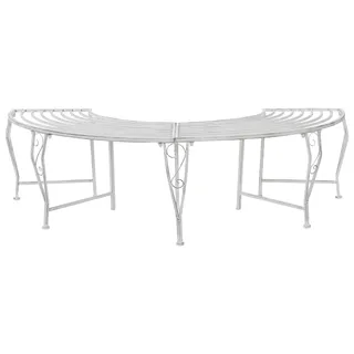 vidaXL Baumbank 4-Sitzanzahl 160 x 80 x 44 cm Stahl Antik Weiß - Weiß