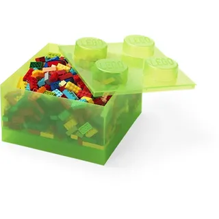 LEGO Storage Brick 4 Top Lid Translucent Light Green