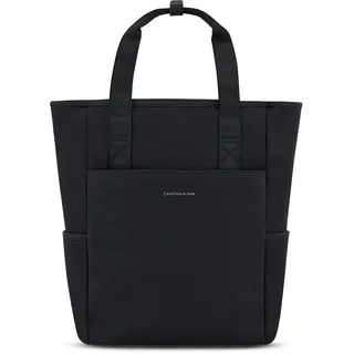 Kapten & Son Rucksack Lindby All Black 18 L | 2in1 Tasche & Rucksack | inkl. Kofferbefestigung, Laptopfach, Flaschenhalterung | Shopper Damen