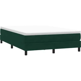 vidaXL Boxspringbett ohne Matratze Dunkelgrün 140x210 cm Samt - Grün