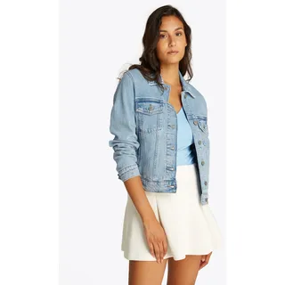 Tommy Hilfiger Tommy Jeans Damen, Classic Jacket Bi8110 Dw0dw20123 Trucker-Jacke, Denim (Denim light), XS EU