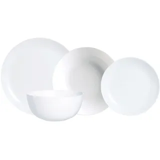 Geschirr-Set Luminarc Diwali Weiß Glas 19 Stücke - Weiß
