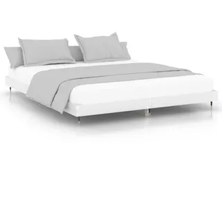 vidaXL Bettgestell Hochglanz-Weiß 140x200 cm Holzwerkstoff - Weiß