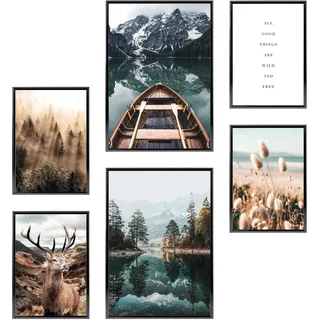 Heimlich – Poster-Set – 2 A3 / 30 x 42 cm + 4 A4 / 21 x 30 cm – Premium-Poster – ungerahmte Drucke – moderner Stil – Wildnis