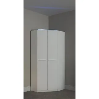 Eckkleiderschrank PRIESS "Barcelona Kleiderschrank Ecklösung Raumwunder", weiß, B:78cm H:193cm T:78cm, Holzwerkstoff, Schränke, Eckkleiderschrank, in 2 Tiefen Schrank Eckschrank Garderobe