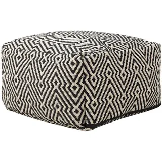 Beliani Pouf Mukki 50/50/30 cm , Schwarz , Textil , Quadratisch , 50x30x50 cm , Wohnzimmer, Sessel, Hocker & Hockerbänke, Poufs