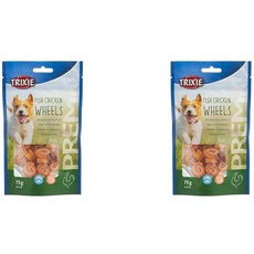 TRIXIE Hundeleckerli Premio Hunde-Chicken Wheels 75g - Premium Leckerlis für Hunde glutenfrei - ohne Getreide & Zucker, schmackhafte Belohnung für Training & Zuhause - 31748 (Packung mit 2)