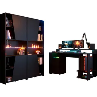 Parisot Jugendzimmer-Set »Gaming - Set« schwarz, Schlafzimmermöbel-Sets, Jugendzimmer-Set, Gaming-Set,
