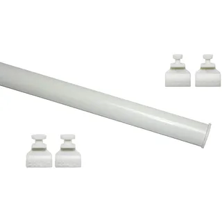 GARDINIA Unterprofil zum Klipsen für Flächenvorhänge, Inklusive Klebestreifen, Aluminium, 60 cm, Weiß