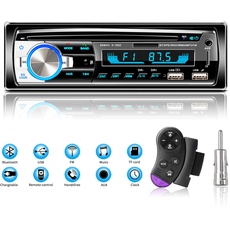 Lifelf Autoradio mit Bluetooth Freisprecheinrichtung, 65W*4 Bluetooth Autoradio 1 Din mit Lenkrad-Fernbedienung, FM/MP3-Player/2*USB/TF/AUX Audio/Antenna Adapter (Keine CD)