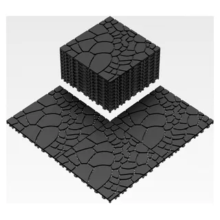 Terrassenfliesen in Steinoptik 30x30 cm für Garten, Balkon und Poolbereich in Dunkelgrau