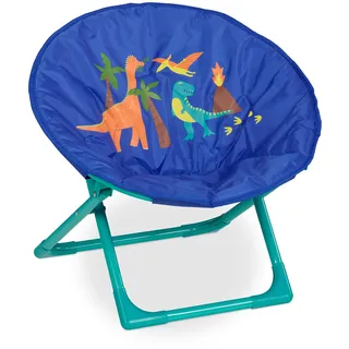 Relaxdays Kindersessel Moonchair 50 x 47 x 48 cm Kunststoff Metall blau