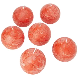 Spaas 6 Kugelkerzen 80 mm orange