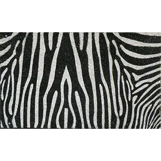 Gift Company Fußmatte Zebra, Kokos und PVC, Schwarz und Weiß, 75 x 1,5 x 45 cm