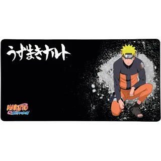 Konix Naruto Shippuden XXL Gaming-Mauspad 90 x 46 cm - rutschfeste Gummibasis - Naruto-Motiv - Schwarz