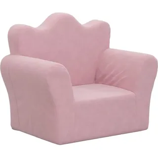 Kindersofa Rosa Plüsch 54x34x45 cm (B x T x H) mit abnehmbarem Bezug - Rosa