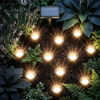 LED Solar Pflanzenstrahler - 10 Strahler / warmweiß - Garten Leuchten