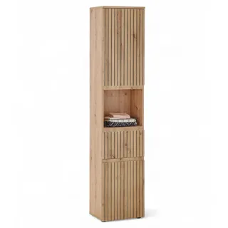 AUSTIN Badezimmer Hochschrank in Artisan Eiche Optik, Wildeiche Optik FSC-zertifiziert - Badezimmerschrank Bad Schrank mit viel Stauraum - 40 x 181 x 31 cm (B/H/T)