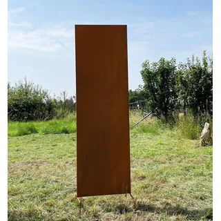 Edelrost Sichtschutz Blanko ohne Motiv 165 cm x 50 cm Paravent zum Stecken Schild Gartenschild Gartenstecker Edelrost Gartendeko Rost Metall