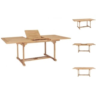 vidaXL Garten-Ausziehtisch 150-200x100x75 cm Massivholz Teak