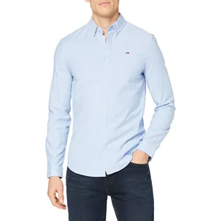 Tommy Hilfiger Tommy Jeans Slim Stretch Oxford Langarmhemd - Perfume Blue), - 2XL