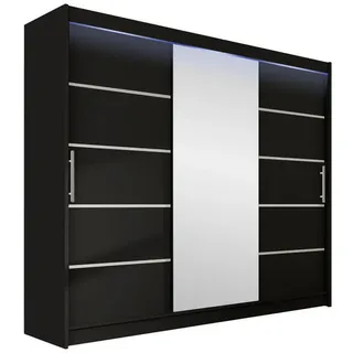 Mirjan24 Schwebetürenschrank Aston VI 250 x 215 x 58 cm Schwarz
