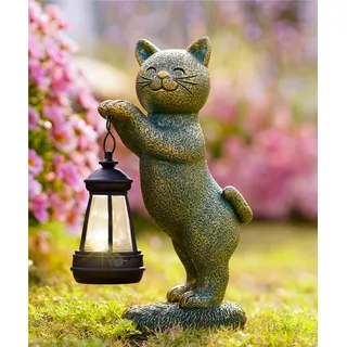 Goodeco Solar Gartenstatue mit Lampe – Wetterfeste Gartenbeleuchtung – Dekorative Gartenaccessoires für Garten, Balkon, und Terrasse – Frauen
