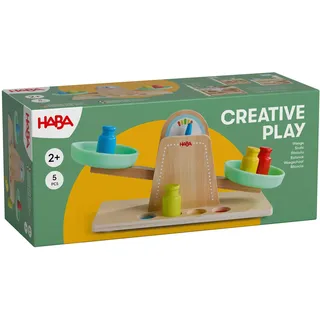 HABA Creative Play Waage aus Holz – Kaufladen & Kinderküche Zubehör ab 2 | Kinder Küchenwaage mit 4 Gewichten – für Kaufmannsladen & Ergänzung für Creative Play