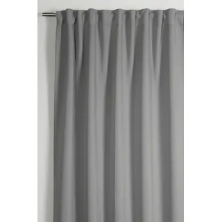 Sehlbach "Schal Dimout Uni, grau, B:140cm H:245cm, Polyester, Gardinen, Gardine, mit Gardinenband, und verdeckten Schlaufen