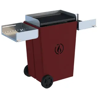 Linea VZ Party rot - Pelletgrill mit Pyrolyse-Technologie auf Rädern