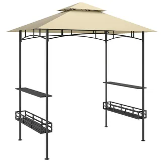 Outsunny Grillpavillon 240 x 150 x 257 cm , Beige , Metall , 150x257x240 cm , Sonnenschutz, Pavillons