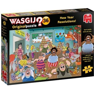 JUMBO Spiele Jumbo Wasgij Original 36 - Gute Vorsätze fürs Neue Jahr-1000 Teile