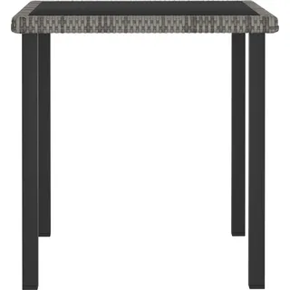 vidaXL Garten-Esstisch Grau 70x70x73 cm Poly Rattan - Grau